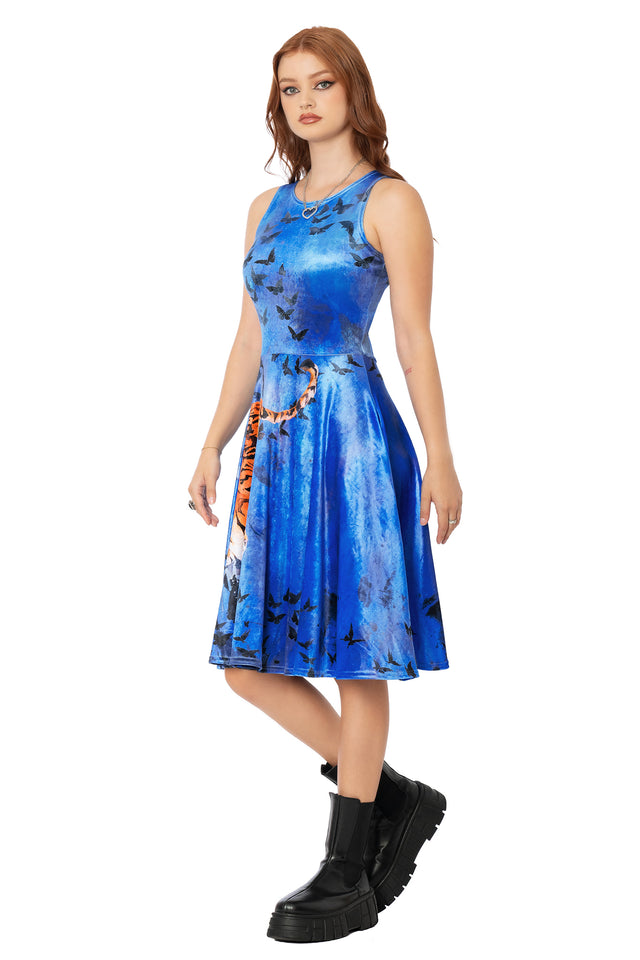 Big Kitties Velvet Princess Midi Dress