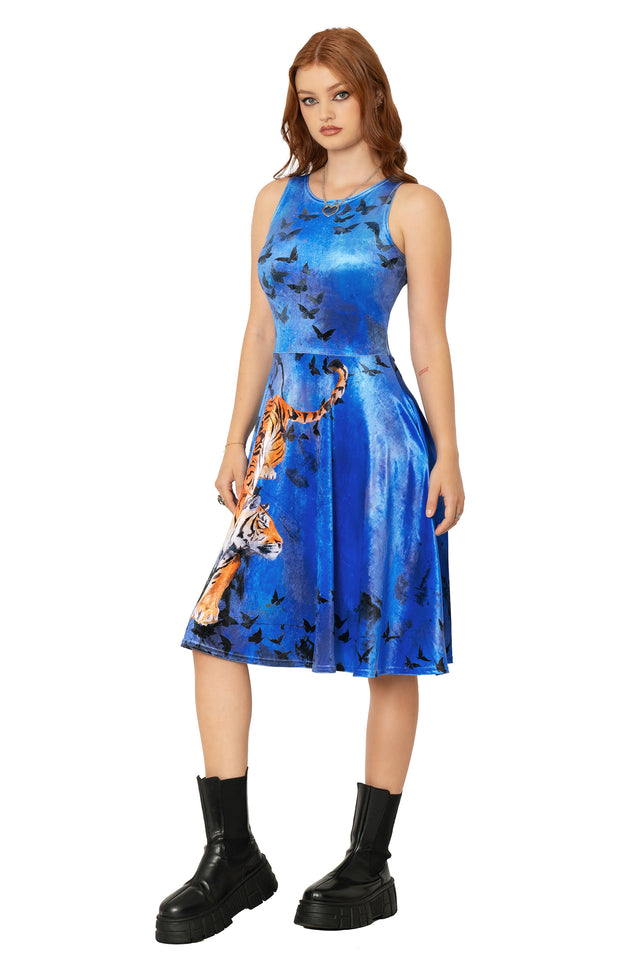 Big Kitties Velvet Princess Midi Dress