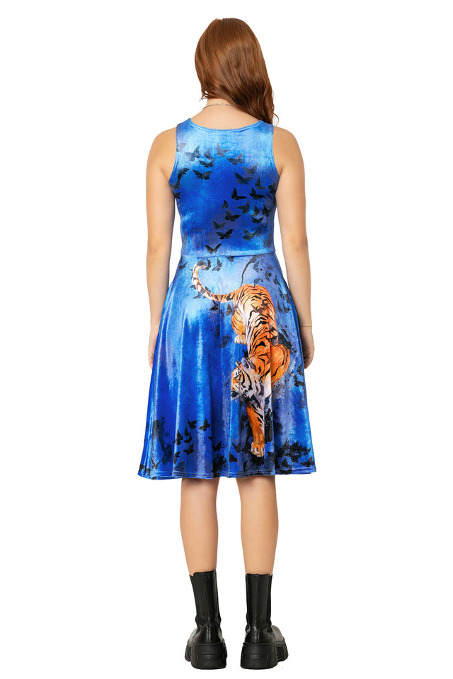 Big Kitties Velvet Princess Midi Dress