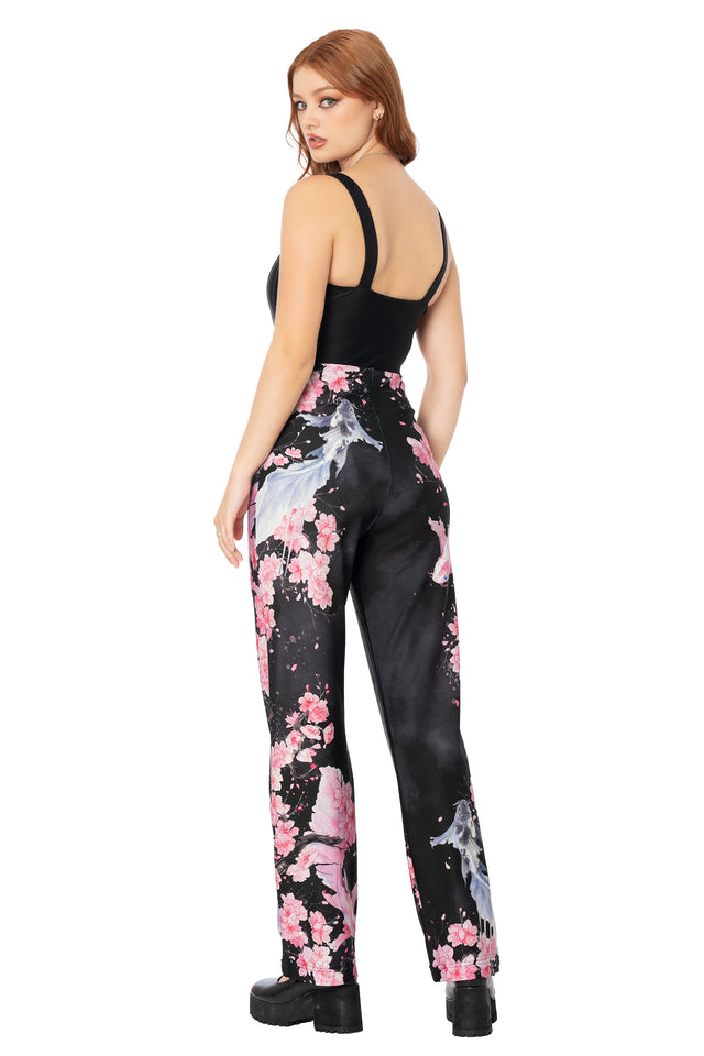 Koi Black High Waisted Straight Leg Pants