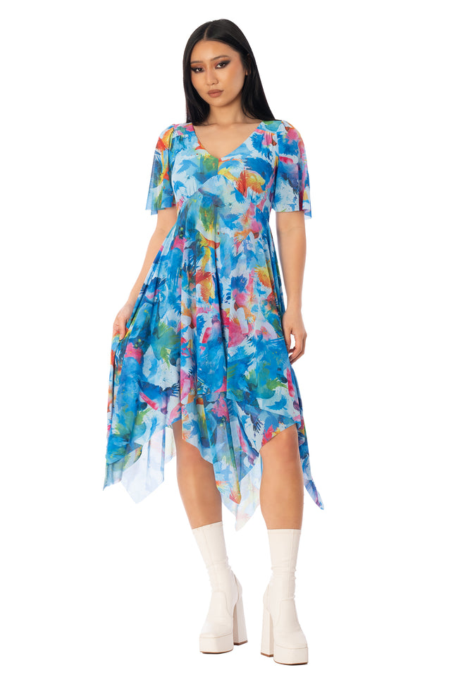 State of Mind Handkerchief Short Sleeve Dress