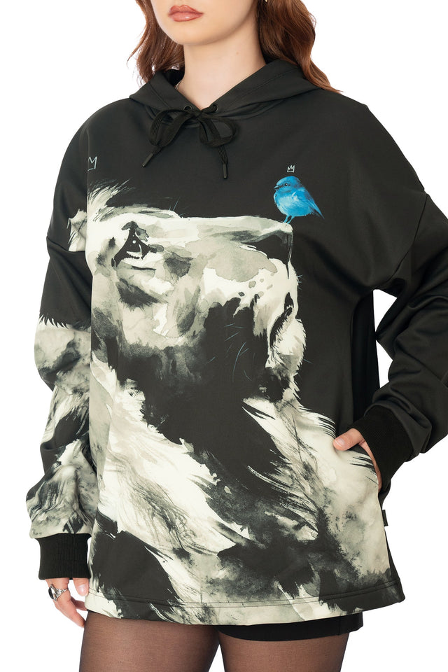 BlackMilk The King and the Princess comfy hoodie in black with fully lined hood - Lora Zombie wearable art