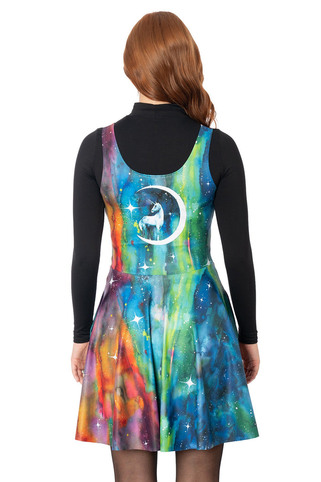 BlackMilk Unicorn Moon scoop skater dress in blue with pockets - Lora Zombie wearable art