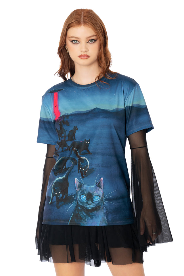 Welcome with Purrs Boyfriend Tee