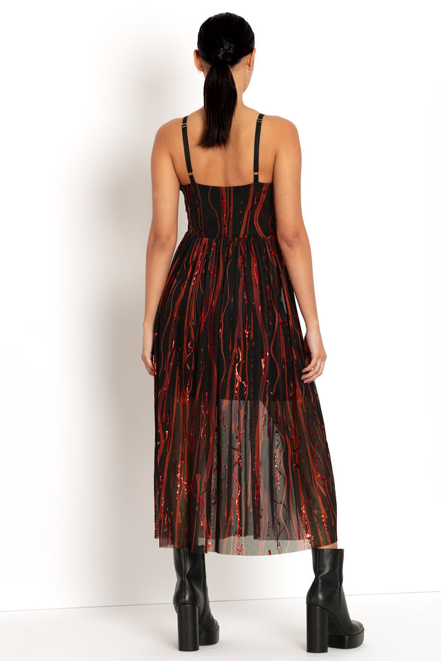 Blood All Over Me Sheer Midaxi Dress