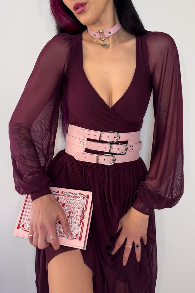 Bloodwine Sheer Romance Maxi Dress