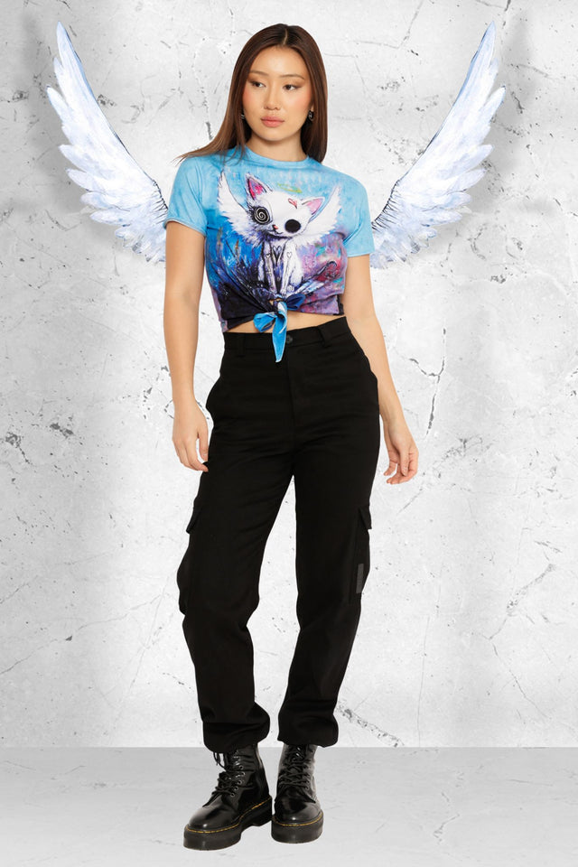 Cats are Angels Tie Front Tee