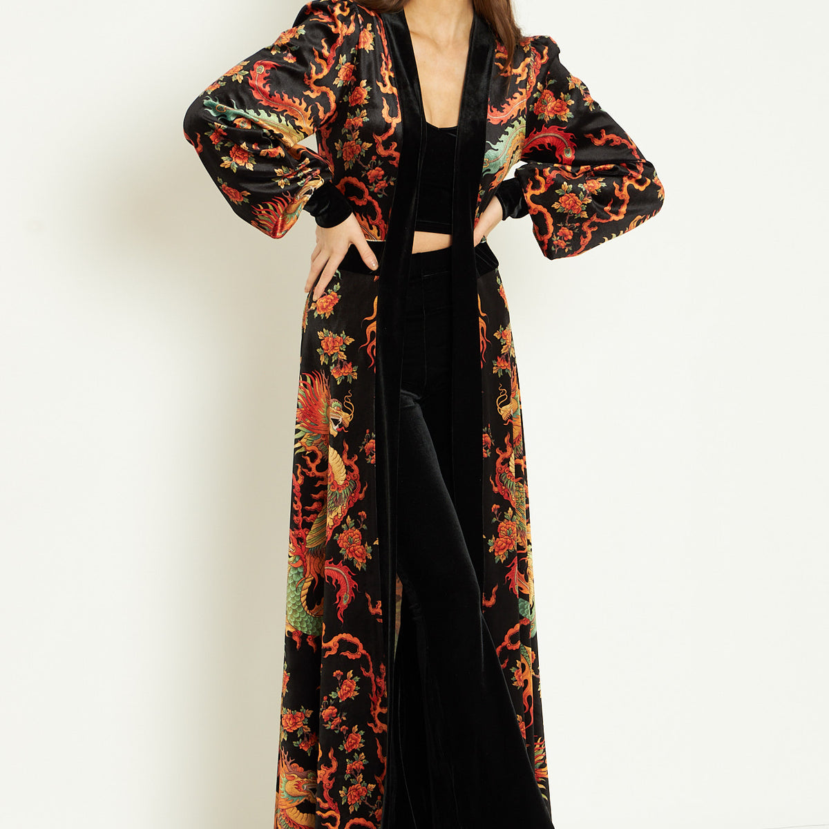 Dragon Rising Velvet Maxi Jacket - Limited – BlackMilk Clothing