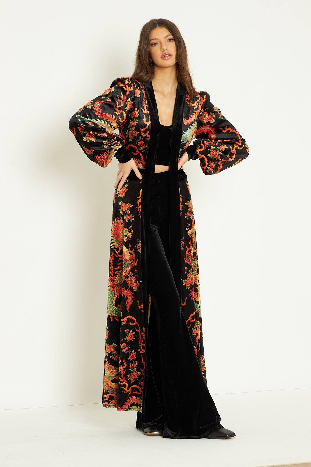 Dragon Rising Velvet Maxi Jacket - Limited – BlackMilk Clothing