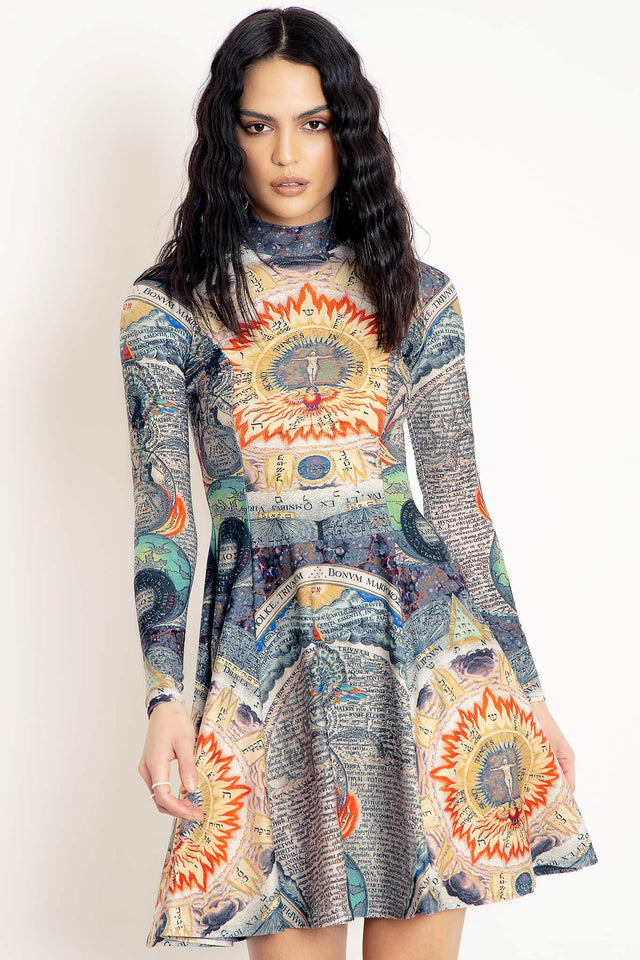 Eternal Wisdom Long Sleeve Evil Longline Dress