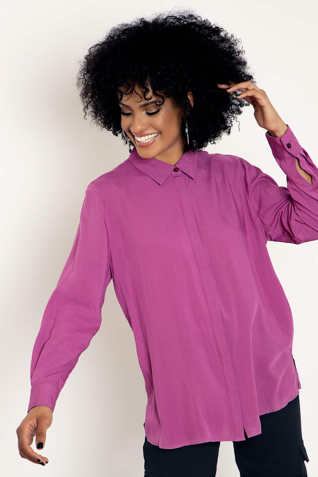 Fuchsia Button Me Up Shirt