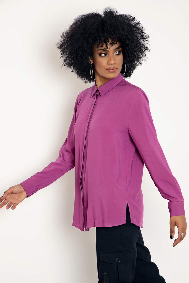 Fuchsia Button Me Up Shirt