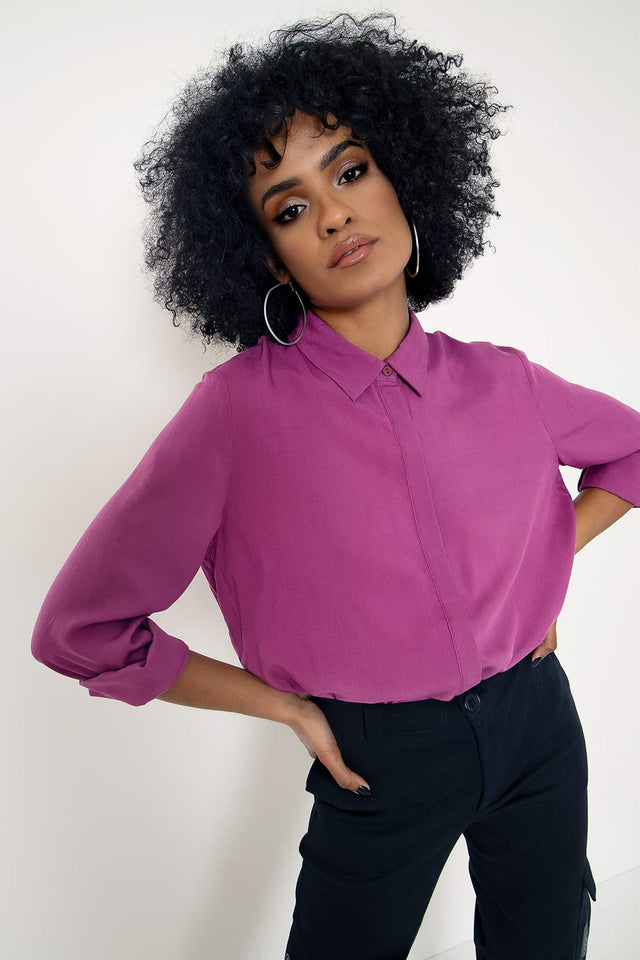 Fuchsia Button Me Up Shirt