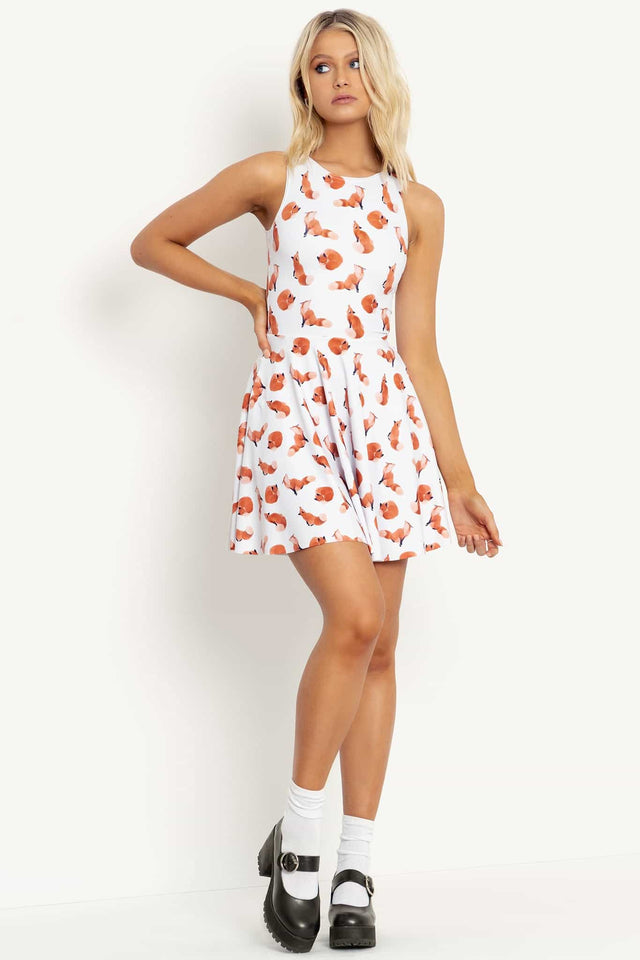 Ghost Foxes Princess Skater Dress