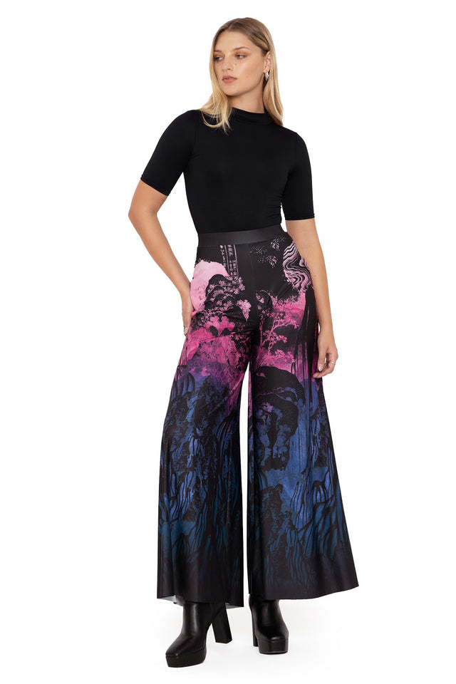 BlackMilk Clothing - hokusais waterfalls palazzo pants