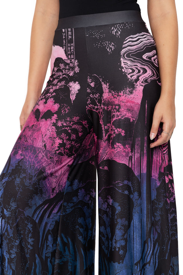 BlackMilk Clothing - hokusais waterfalls palazzo pants