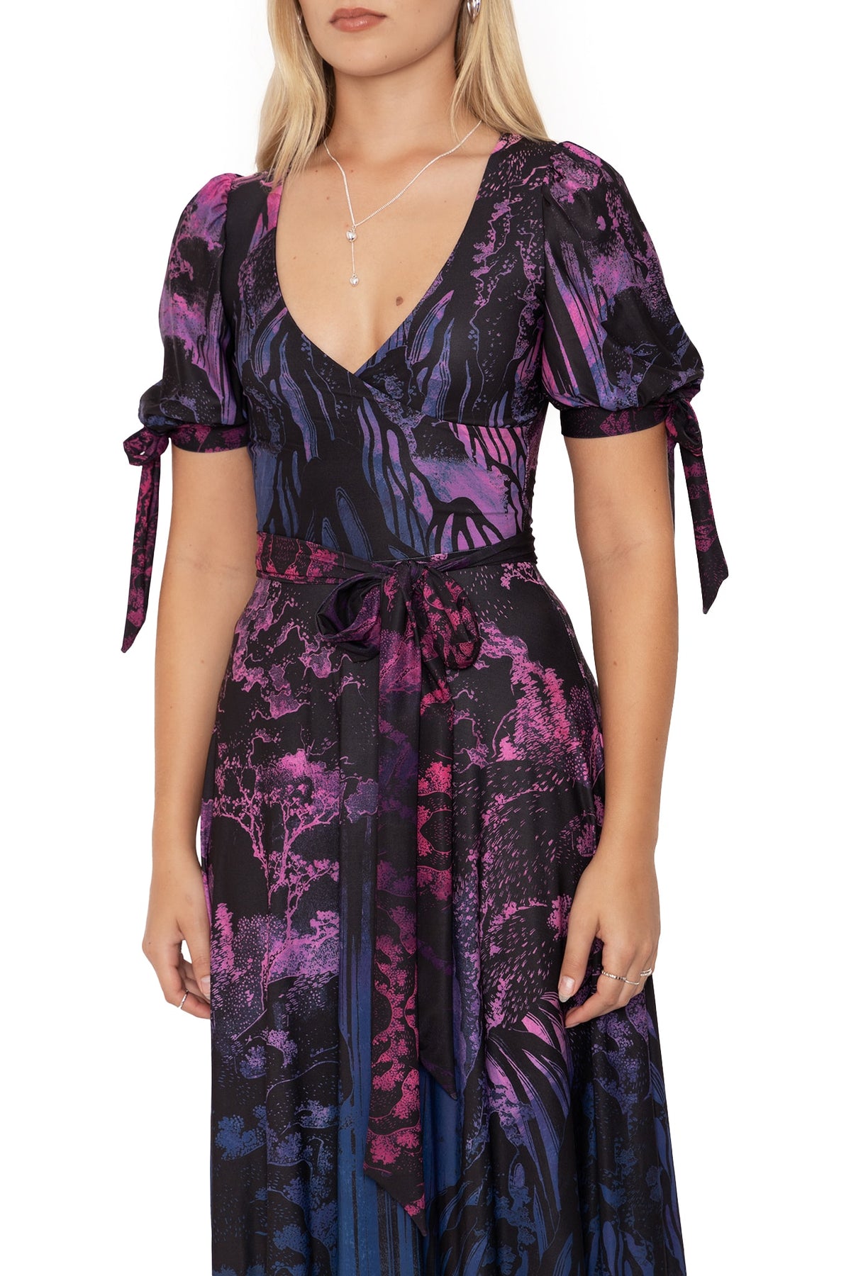 Hokusai's Waterfalls Wrap Maxi Dress - Limited – BlackMilk Clothing
