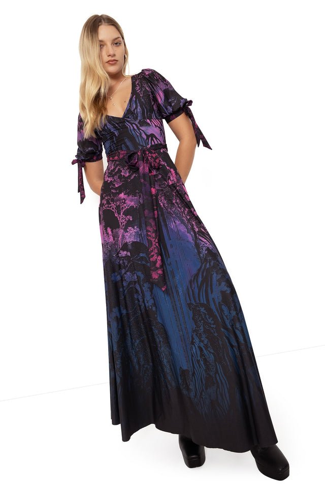 hokusais waterfalls wrap maxi dress wide 