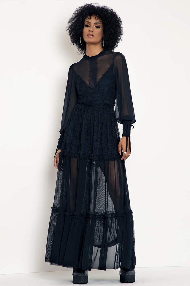 Midnight Ritual Sheer Maxi Dress