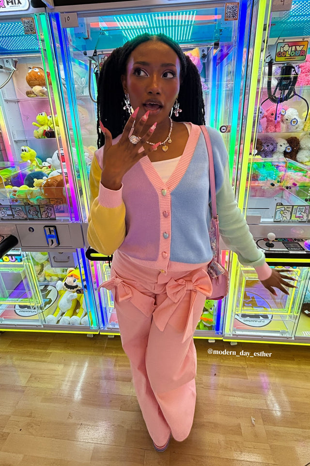 Pastel Rainbow Cropped Cardigan