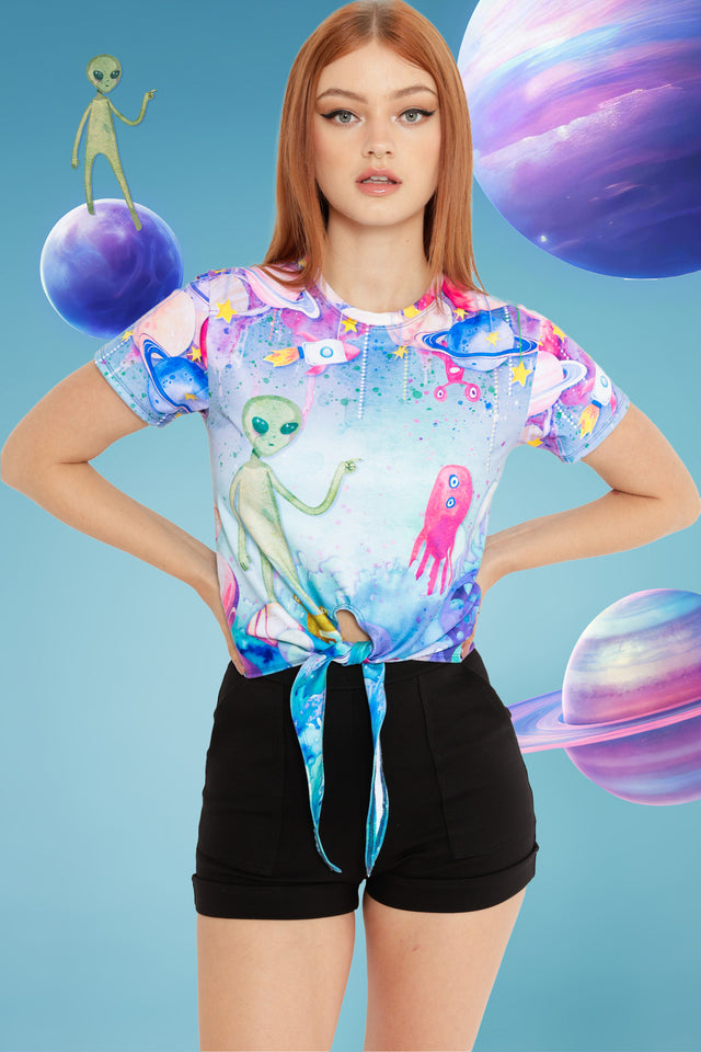 No Probe-lems Tie Front Tee