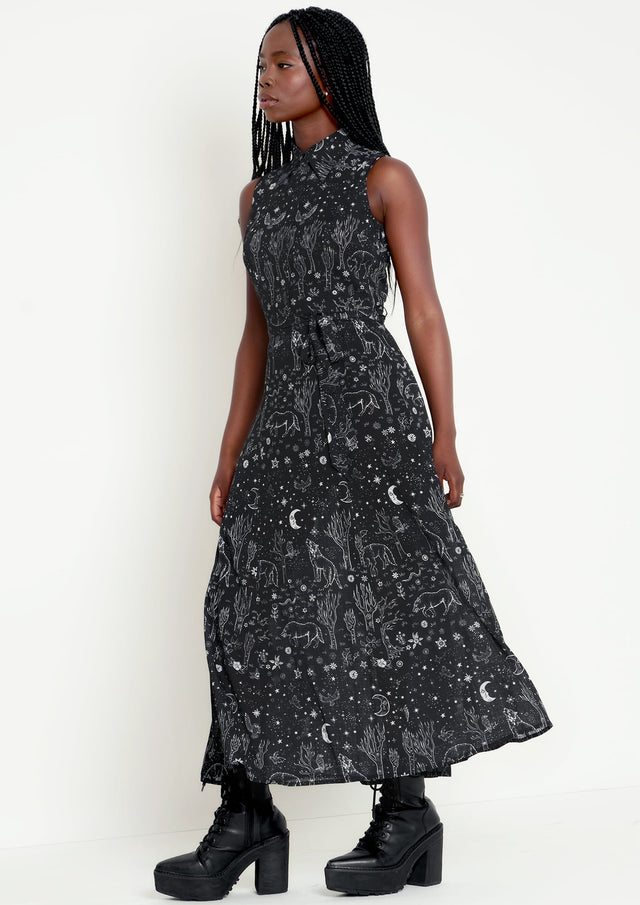 Nocturnal Maxi Shirt Dress