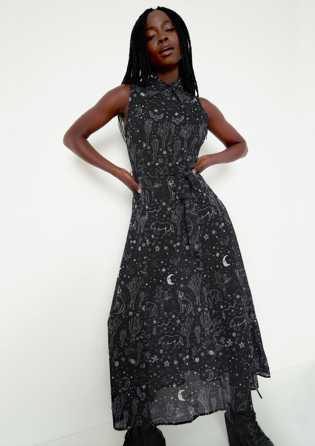 Nocturnal Maxi Shirt Dress