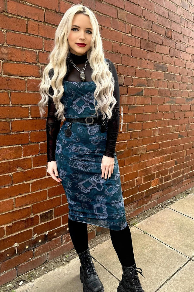 Pip-Boy Schematics Sheer Bodycon Slip Dress