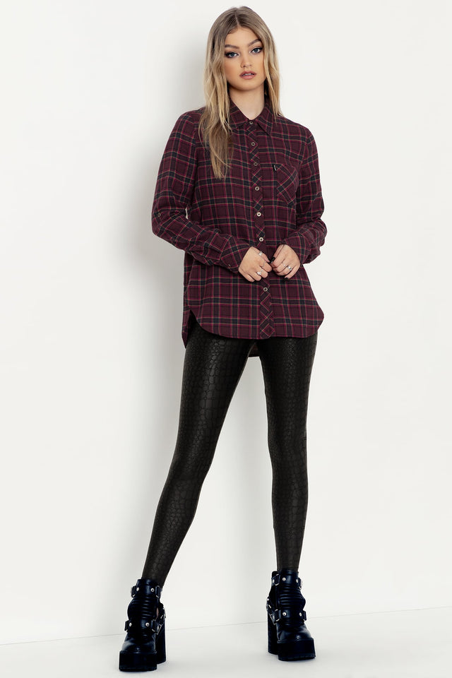 Plaid Mulberry Grunge Shirt