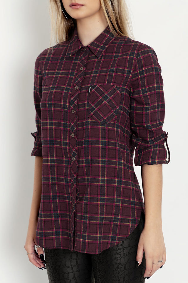 Plaid Mulberry Grunge Shirt
