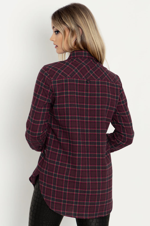 Plaid Mulberry Grunge Shirt