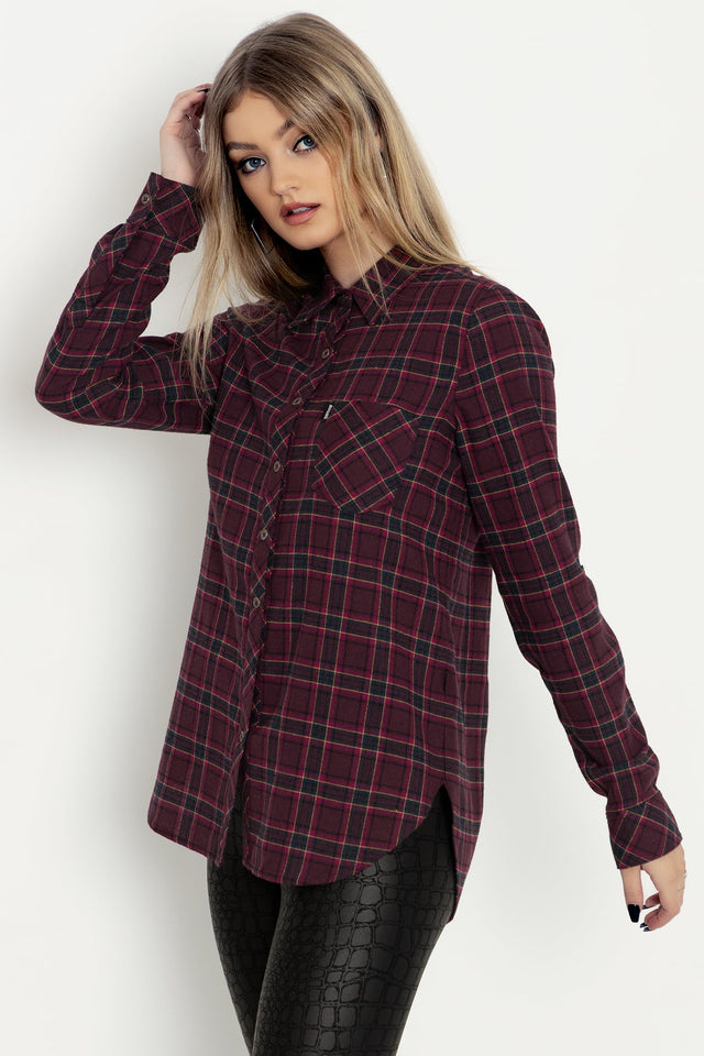 Plaid Mulberry Grunge Shirt