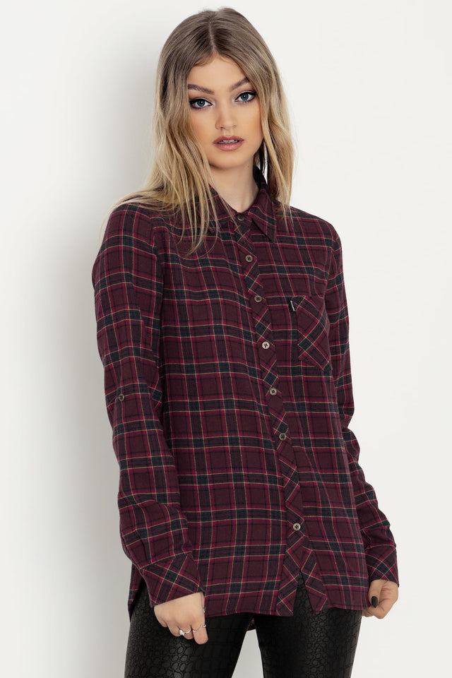 Plaid Mulberry Grunge Shirt