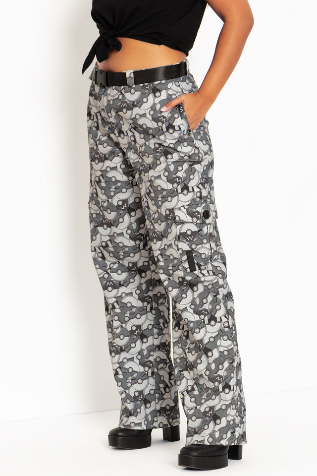 Poké Ball Grey Straight Leg Cargo Pants