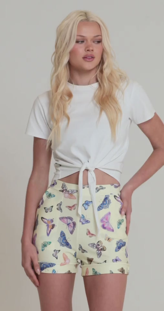 Butterfly Kisses Cuffed Shorts