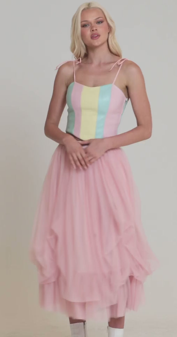 Cotton Candy Tulle Midi Skirt
