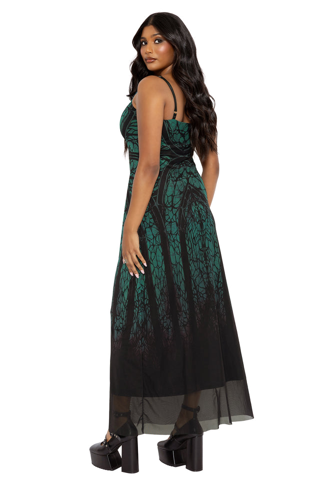 zara green corset dress BlackMilk | Preyer Sheer A-Line Maxi Dress | Green