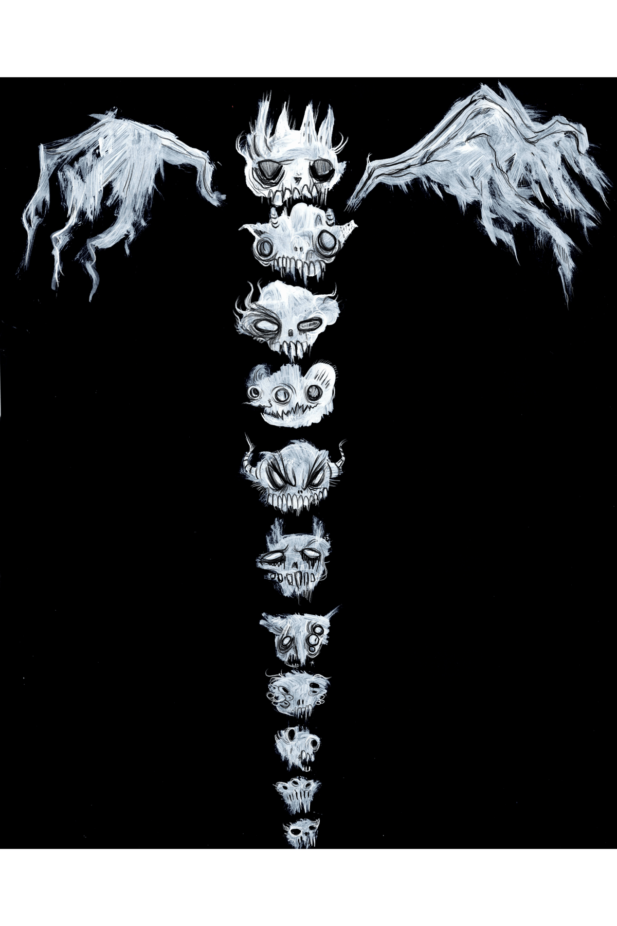 Skulls Sheer High Neck Long Sleeve Top - Limited – BlackMilk Clothing