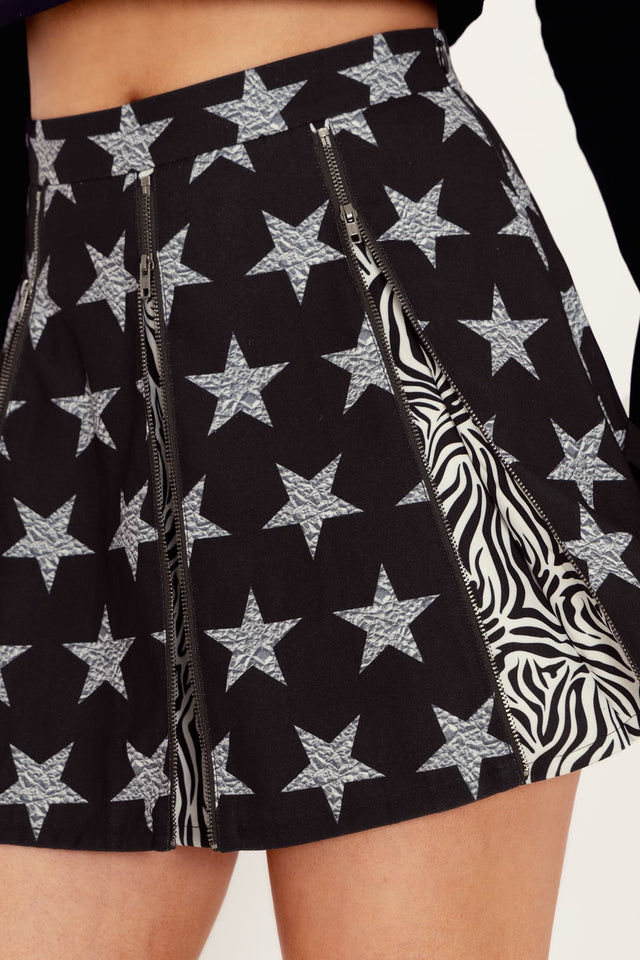Stars Vs Stripes Mini Zip Skirt