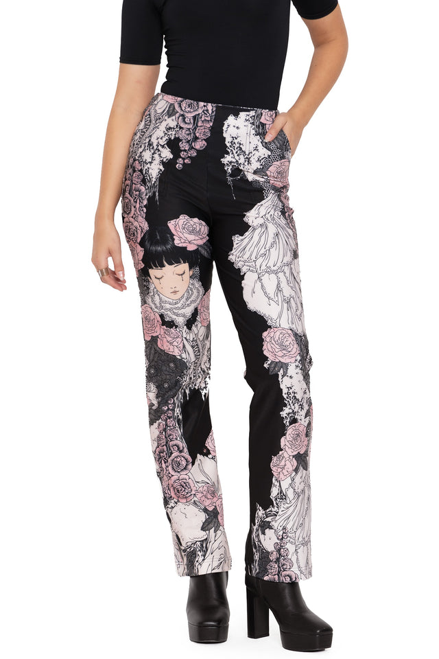 takato yamamoto burial games high waisted straight leg pants closeup 