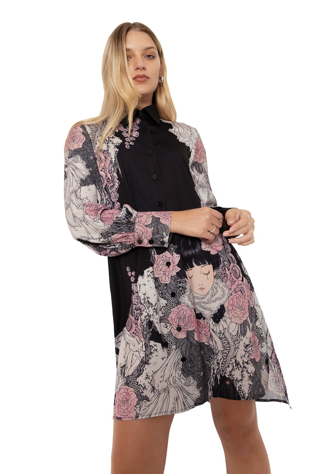 takato yamamoto burial games long sleeve shirt dress wide 