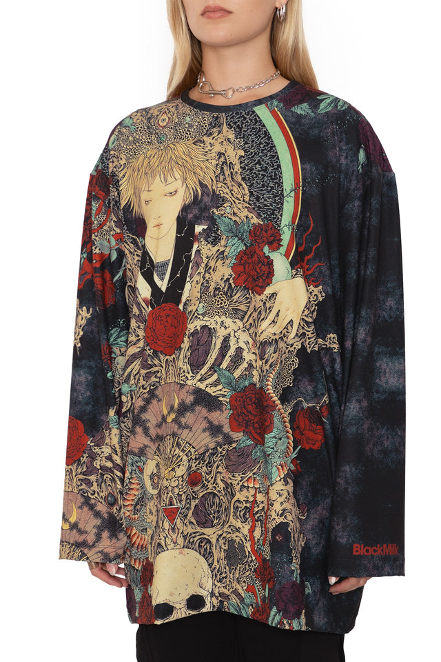 takato yamamoto shu ra long sleeve oversized tee print  