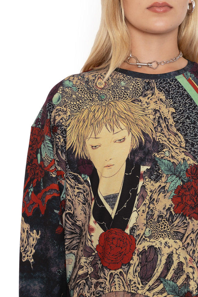 takato yamamoto shu ra long sleeve oversized tee print  