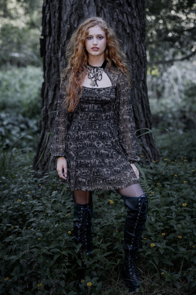 Witches History Shrug Bishop Dress - Limited BlackMilk Clothing Witches History Shrug Bishop Dress - Limited BlackMilk Clothing