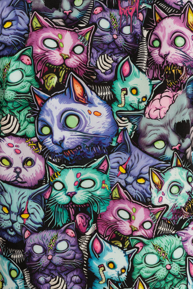 Zombie Catpocalypse Short Sleeve Shirt Dress