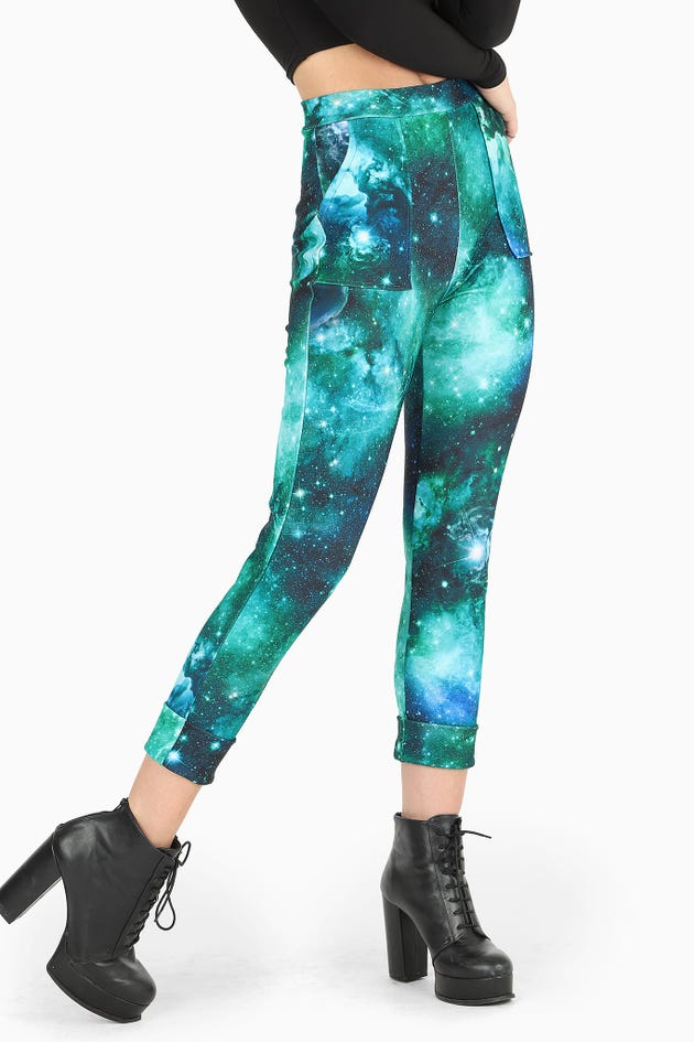 Galaxy Turquoise Cuffed Pants - Limited