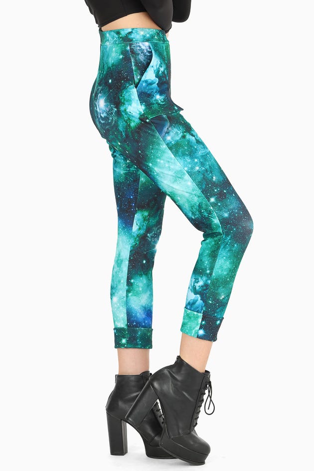 Galaxy Turquoise Cuffed Pants - Limited