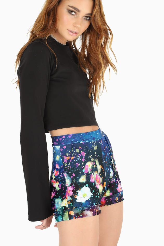 Dreaming In Twilight Watercolours Cuffed Shorts