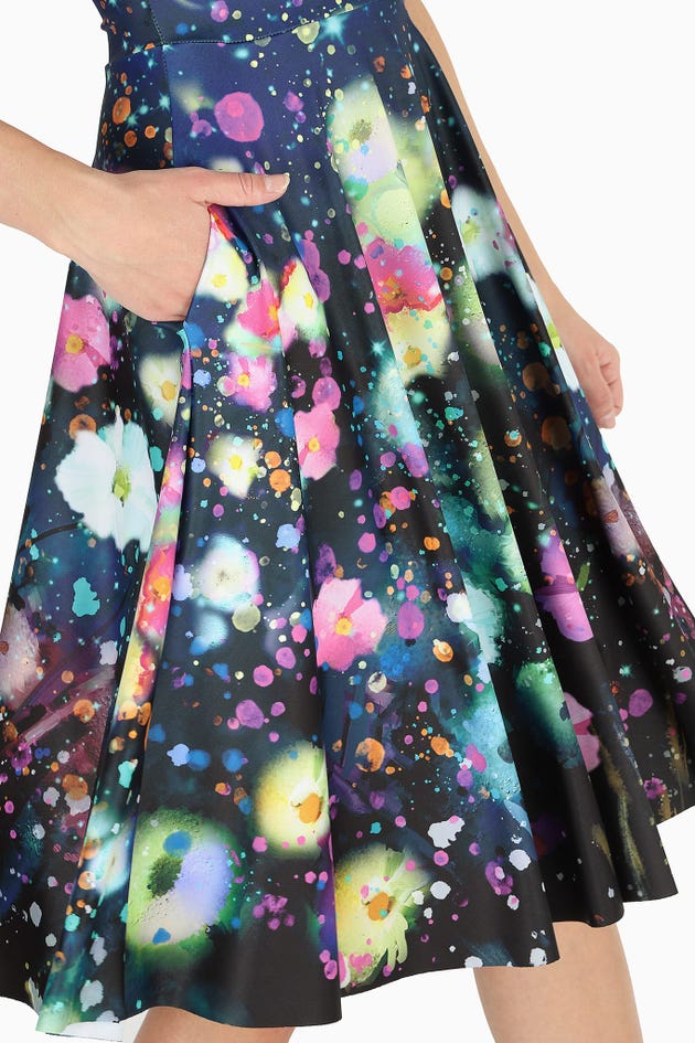 Dreaming In Twilight Watercolours Princess Midi Dress
