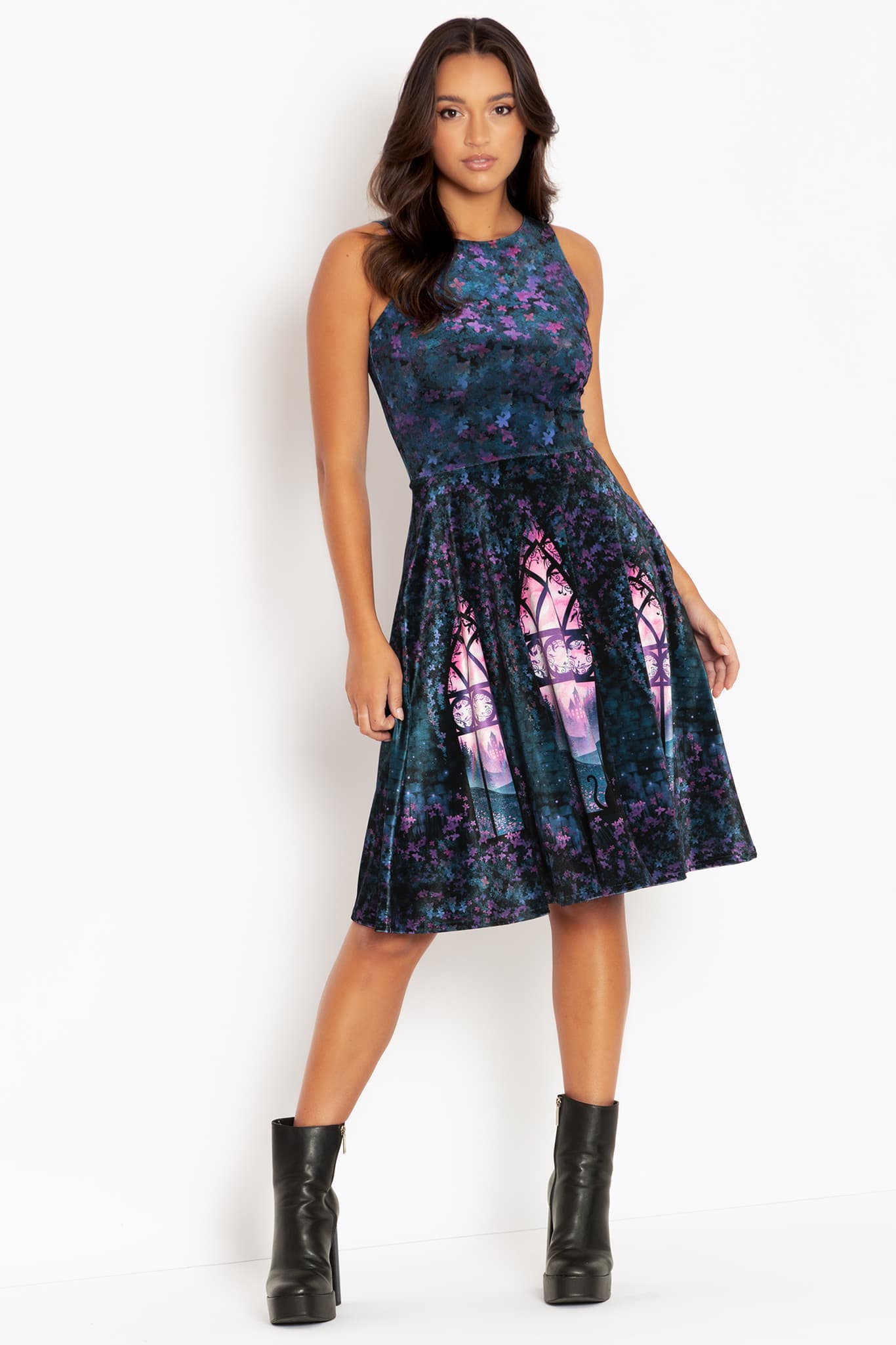 Window To The Spirit Realm Velvet Princess Midi Dress - 7 Day Unlimited